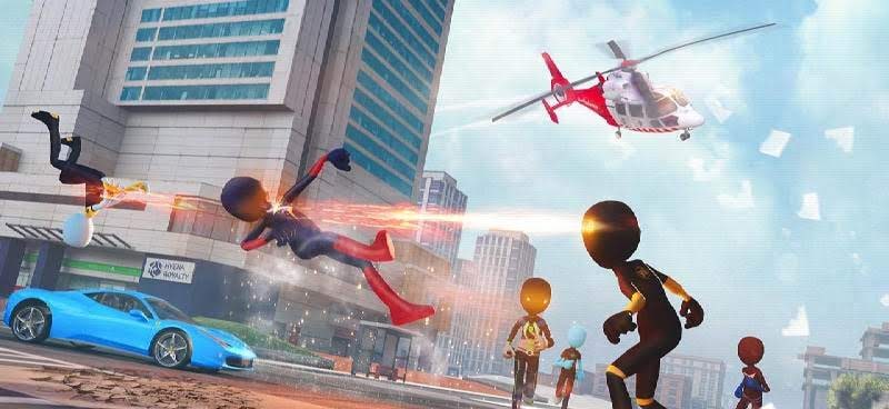 Ice Spider Stickman Rope Hero Gangster City screenshot 3