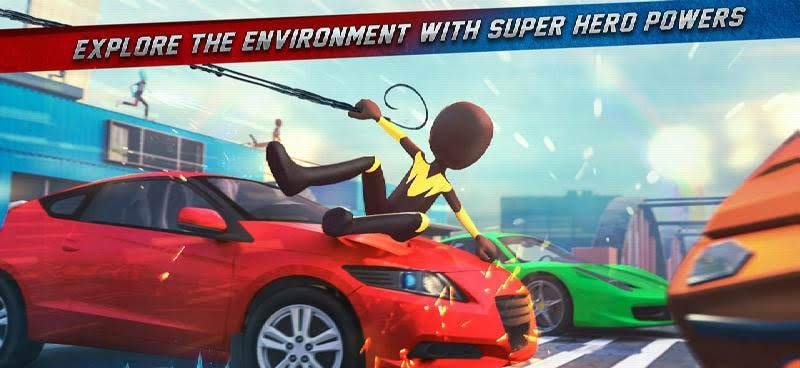 Ice Spider Stickman Rope Hero Gangster City screenshot 4
