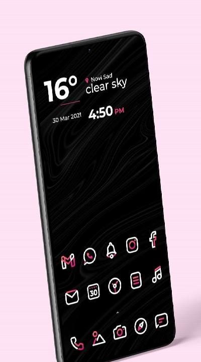 Aline Pink Icon Pack - Linear White & Pink Icons screenshot 4