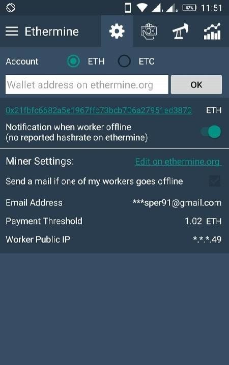 Ethermine Pool Monitor & Notification screenshot 2