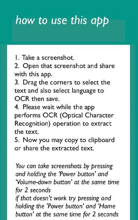 Copy Text On Screen screenshot 1