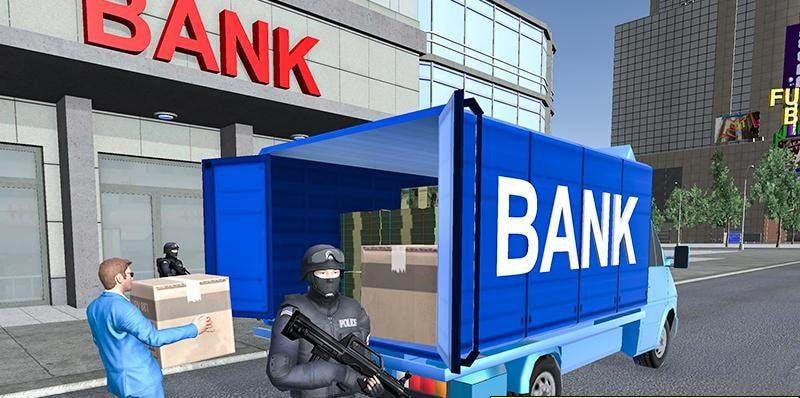 Security Van Driver USA Bank Cash Transport Sim screenshot 1