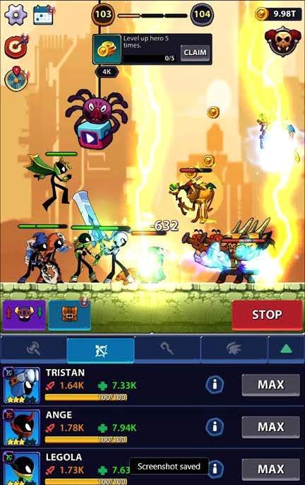 Idle Stickman Heroes: Monster Age screenshot 2