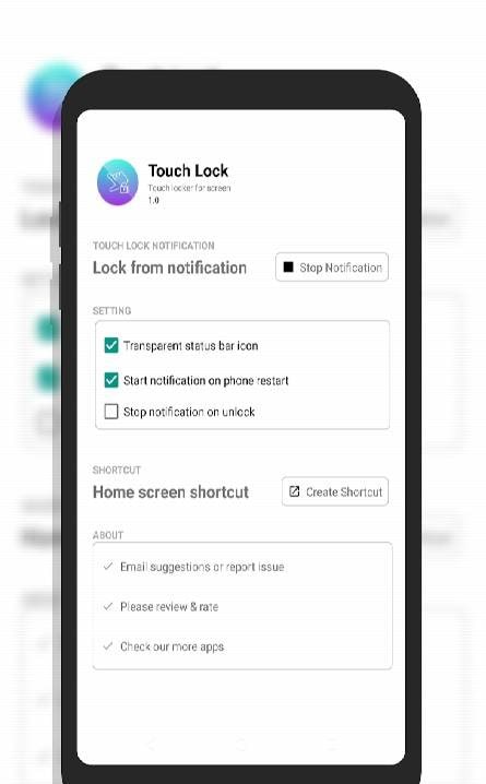 Touch Lock : Lock touch screen activation screen