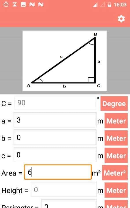 Right Angled Triangle Calculator and Solver - PRO screenshot 1