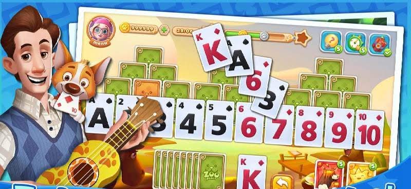Solitaire Zoo - Tripeaks 3D gameplay view