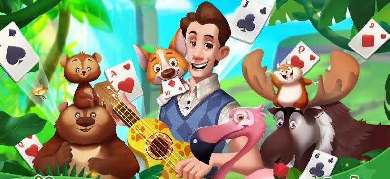 Solitaire Zoo - Tripeaks 3D card layout display