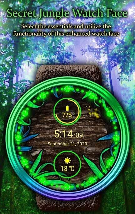 Watch Face: Secret Jungle - Wear OS Smartwatch screenshot 4