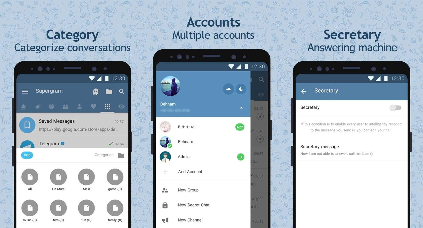 Supergram Pro - Super Advanced Messenger screenshot 3
