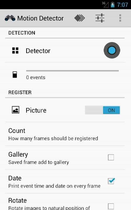 Motion Detector screenshot 1