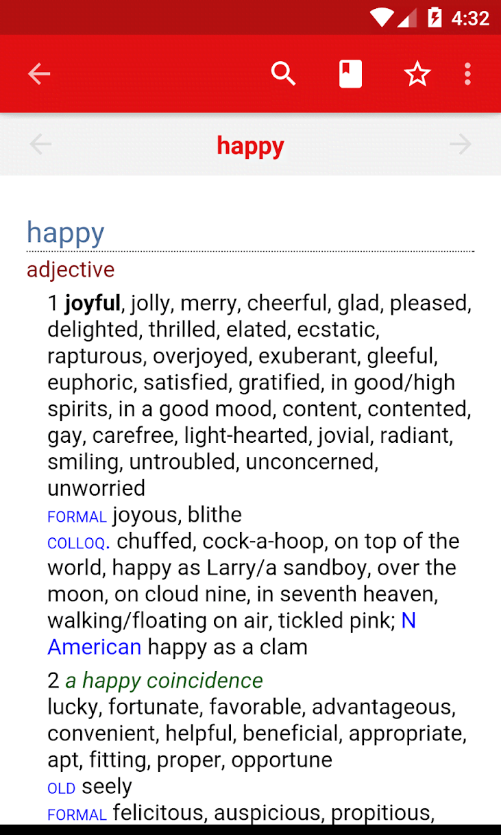 Chambers Thesaurus screenshot 1