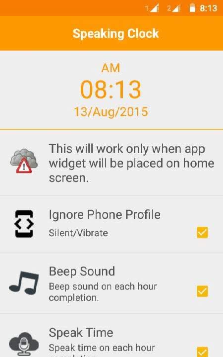 Speaking Clock - No Ads screenshot 1