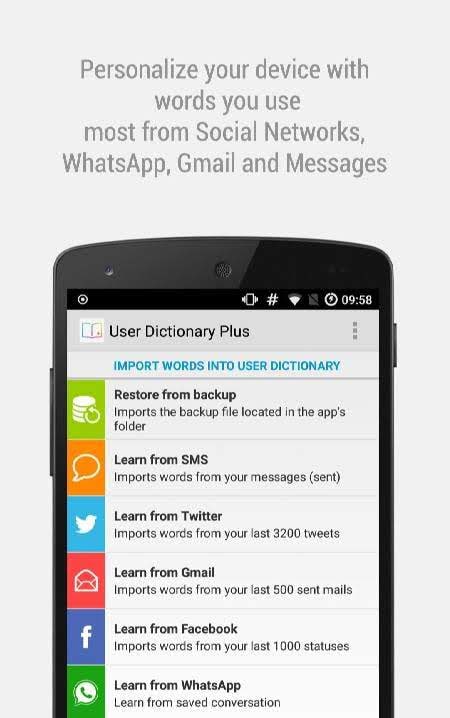 User Dictionary Plus - Write faster on Keyboard! screenshot 1