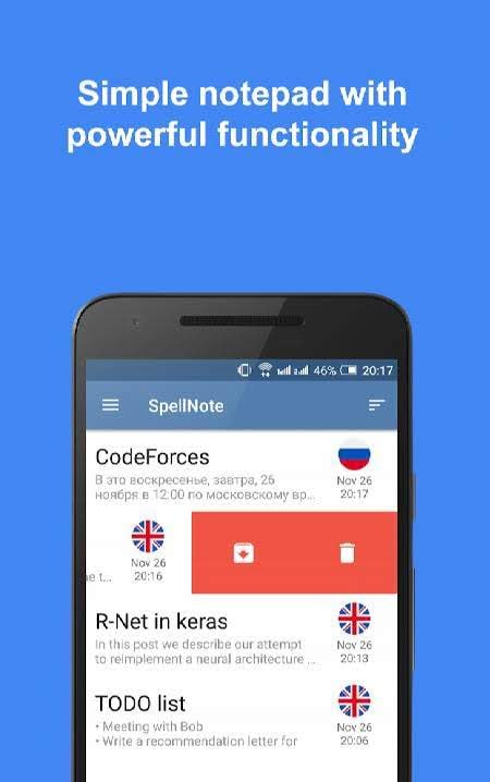 SpellNote - Spell Checker and Notepad screenshot 2