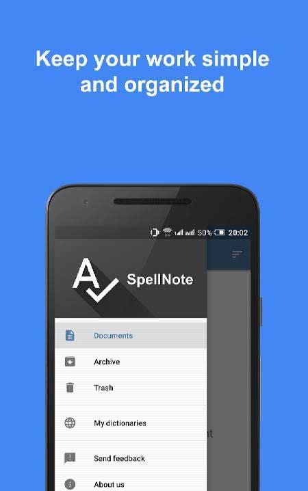 SpellNote - Spell Checker and Notepad screenshot 1