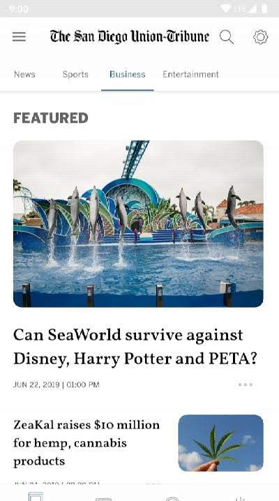 San Diego Union Tribune screenshot 1