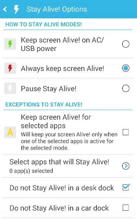 Stay Alive! Keep screen awake screenshot 2
