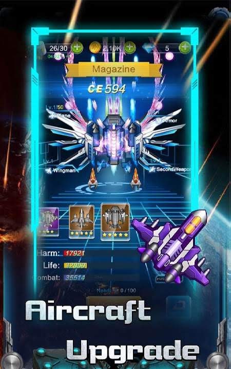 Galaxy War: Plane Attack Games gameplay screenshot 2