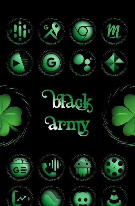 Black Army Emerald - Icon Pack - Fresh dashboard screenshot 1