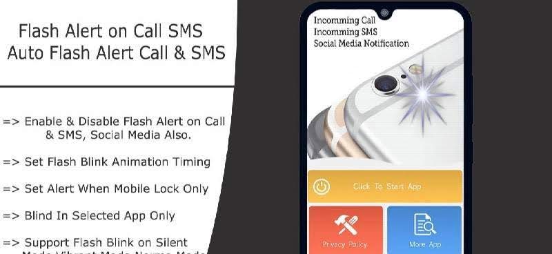 Flash on Call and SMS: Automatic Flashlight screenshot 1