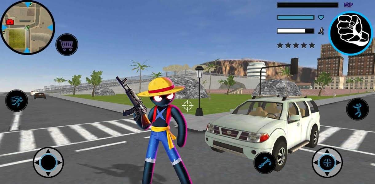 Stickman Rope Hero - Pirate Fight gameplay screenshot 4