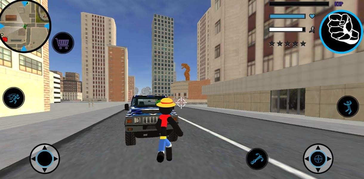 Stickman Rope Hero - Pirate Fight gameplay screenshot 3