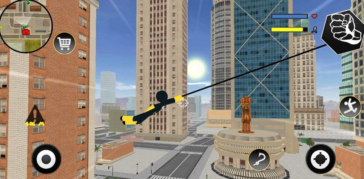Black Iron Stickman Rope Hero Crime Gangstar screenshot 4