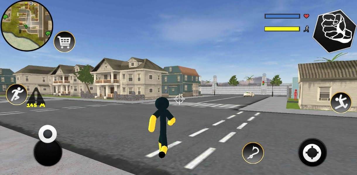 Black Iron Stickman Rope Hero Crime Gangstar screenshot 2