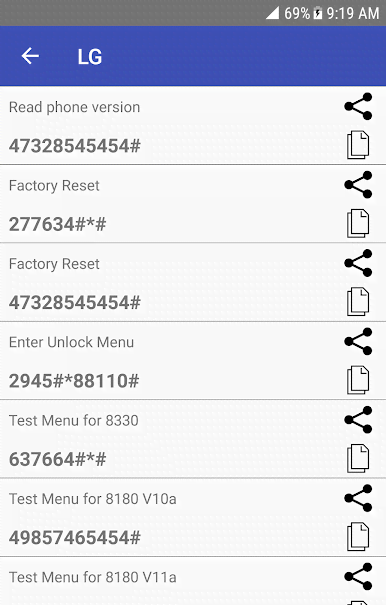 Mobile Secret Codes - MMI USSD screenshot 1