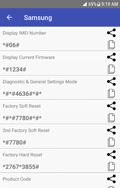 Mobile Secret Codes - MMI USSD screenshot 2