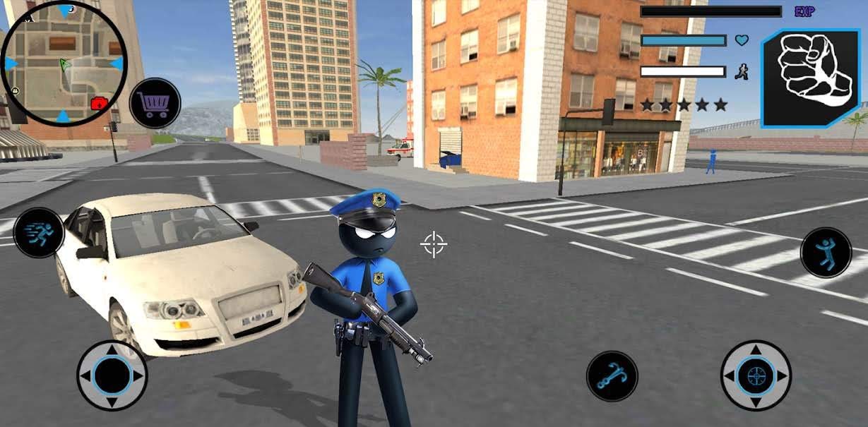 US Police Stickman Vegas Rope Hero City Gangster 2 screenshot 3