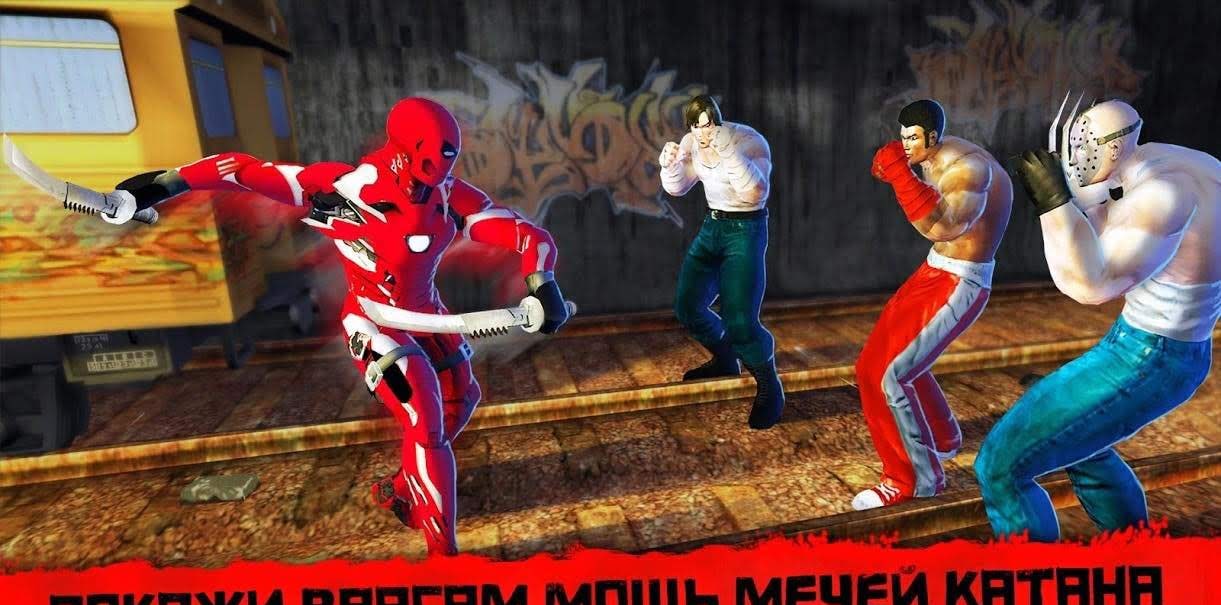 Superhero Ninja Battle: Streets Fighting Robot screenshot 4