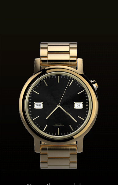 Watch Face Executive Gold Shade Wear OS Smartwatch screenshot 3