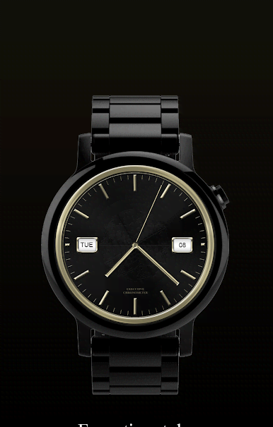 Watch Face Executive Gold Shade Wear OS Smartwatch screenshot 4