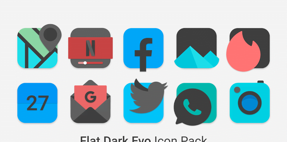 Flat Dark Evo - Icon Pack screenshot 1