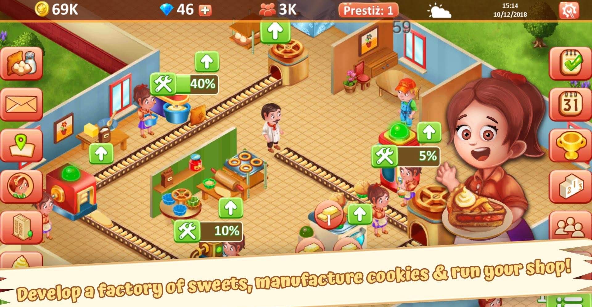 Idle Sweet Bakery - Cakes Factory screenshot 1