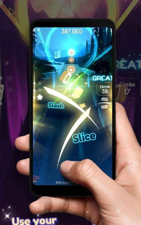 Dancing Blade: Slicing EDM Rhythm Game gameplay screenshot 3