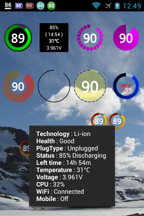 Battery Widget Plus screenshot 1