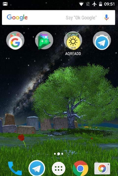Nature Tree Milky Way live wallpaper screenshot 1