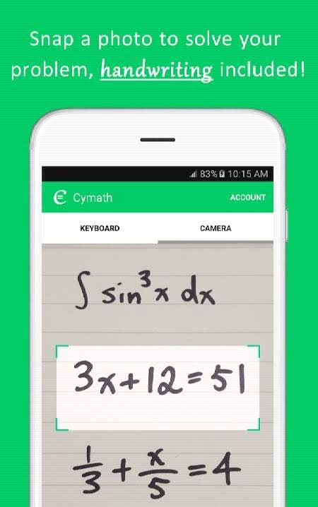 Cymath - Math Problem Solver screenshot 1