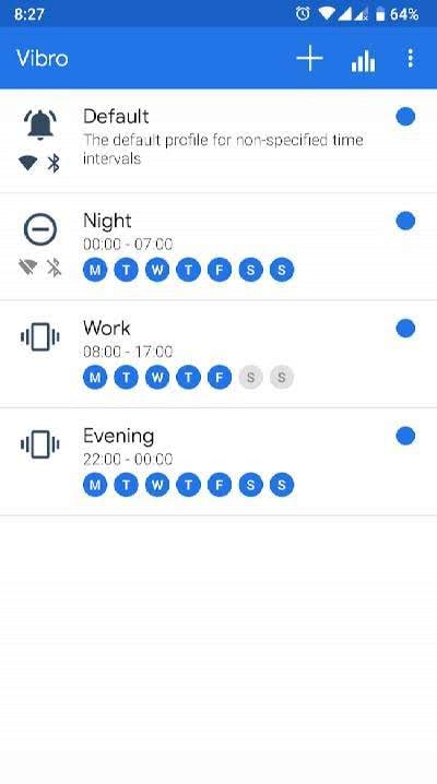 Vibro. Profile Scheduler screenshot 1