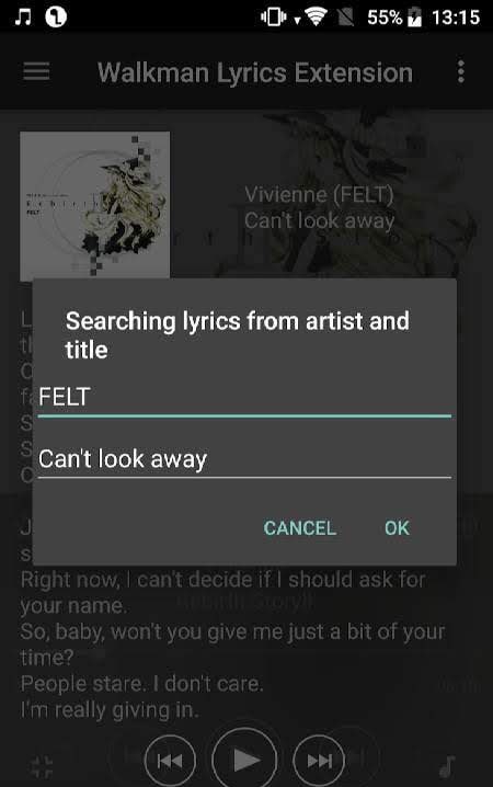 Walkman Lyrics Extension screenshot 4