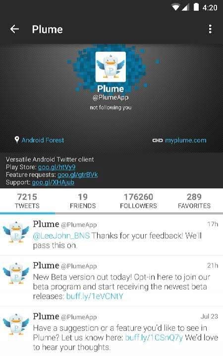 Plume for Twitter screenshot 1