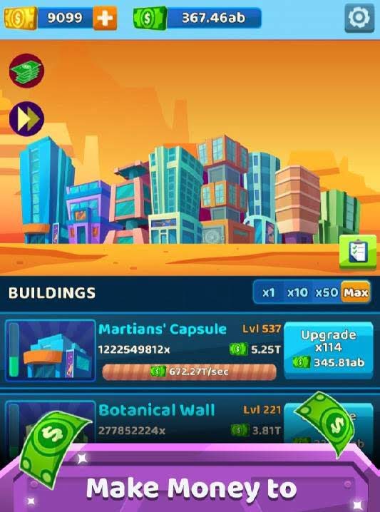 Idle Space Race gameplay screenshot 1