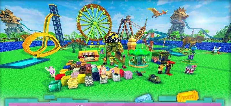Dino Theme Park Craft: Ride Dinosaur Rollercoaster screenshot 2