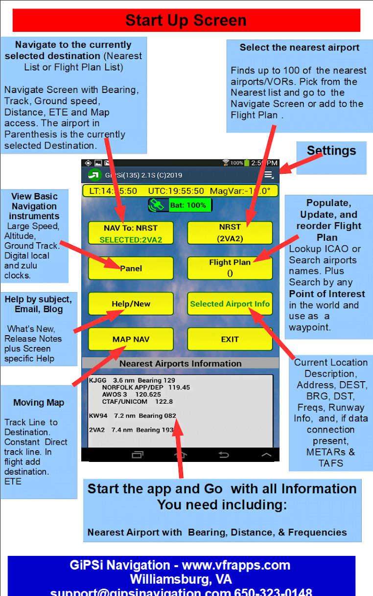 VFR GPS Airplane Navigation Screenshot 1