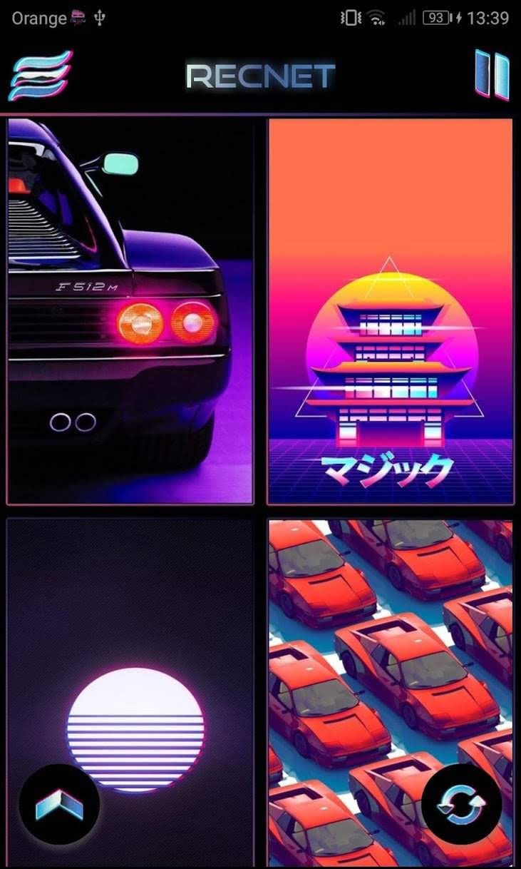 Retrowave Wallpapers PRO (Live Walls, GIFs & Radio) screenshot 1
