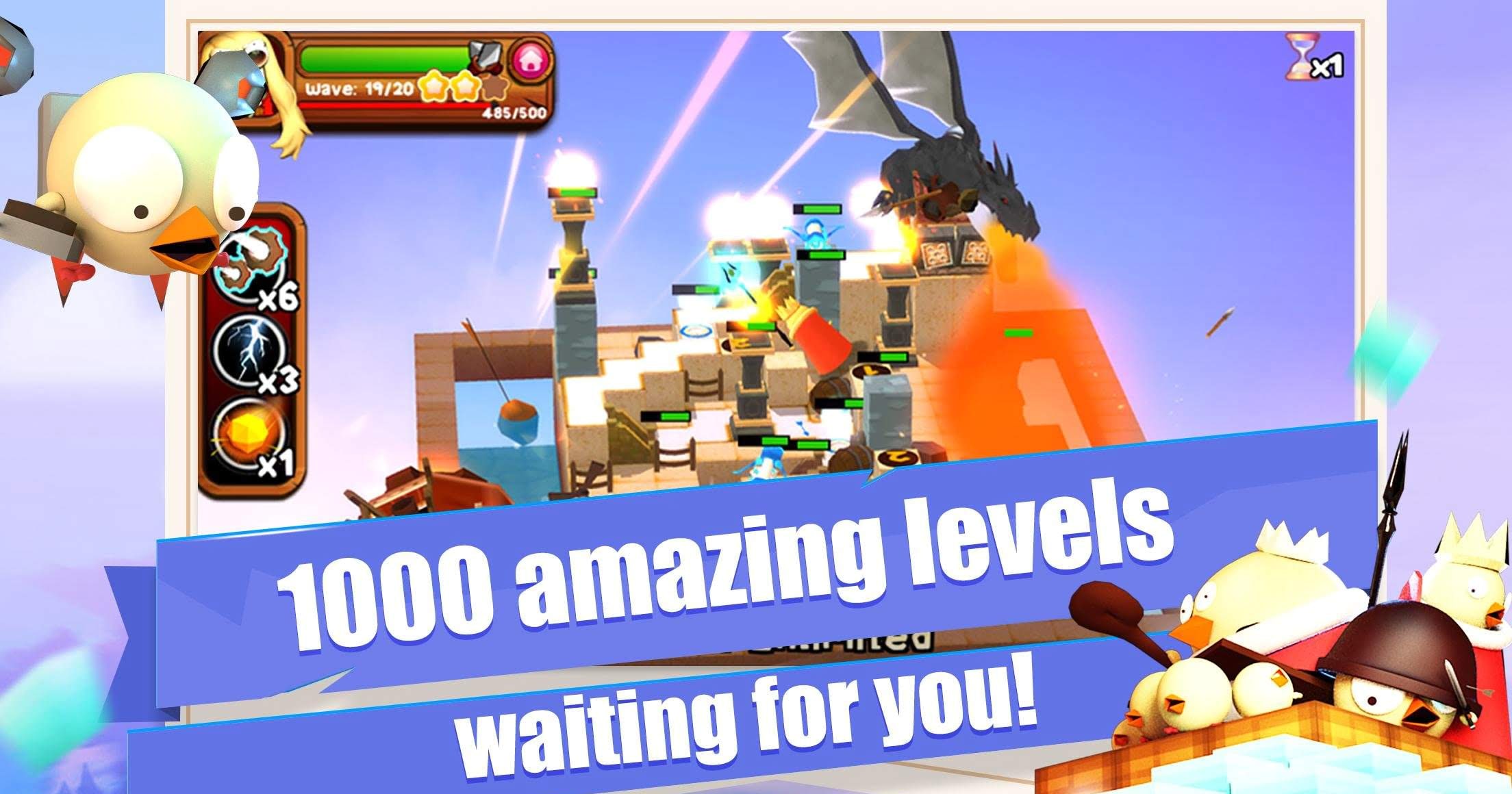 3D TD: Chicka Invasion - 3D Tower Defense! screenshot 2