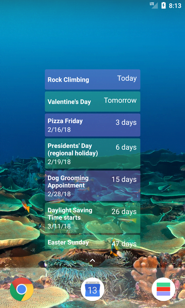 Calendar Countdown List Widget screenshot 2