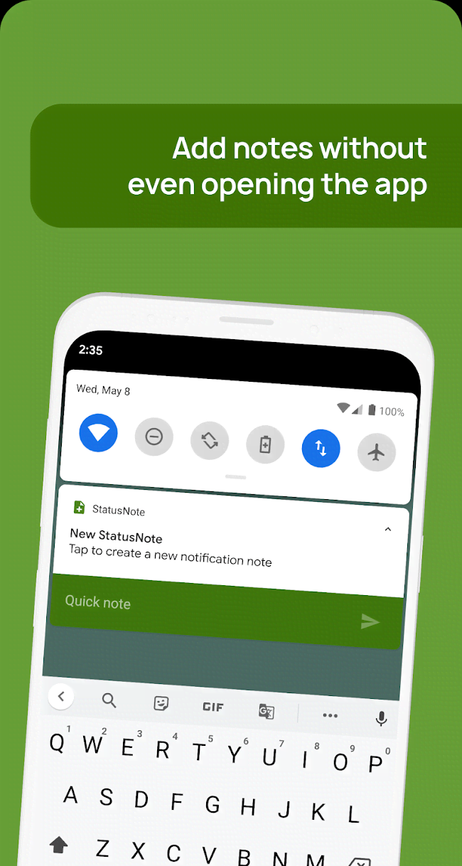 StatusNote 2 - Notes in Notifications screenshot 2